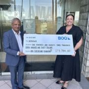 Dr Dhupelia awards cheque to Beddown