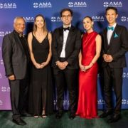 Dr Dhupelia with 2025 Medical Student Scholarship recipients and Dr Nick Yim