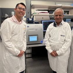 Dr Kevin Koo and Dr Dilip Dhupelia with the digital qPCR apparatus