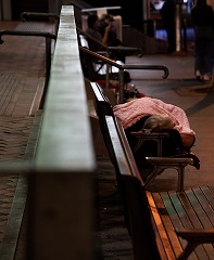 man on bench in Brisbane